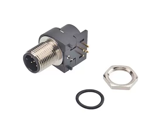 M12カーブドホールソケット（PCB、ネジM12*1、大量）