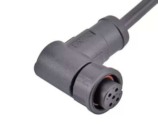 E10直角雌のオーバーモールドプラグ（銃剣）