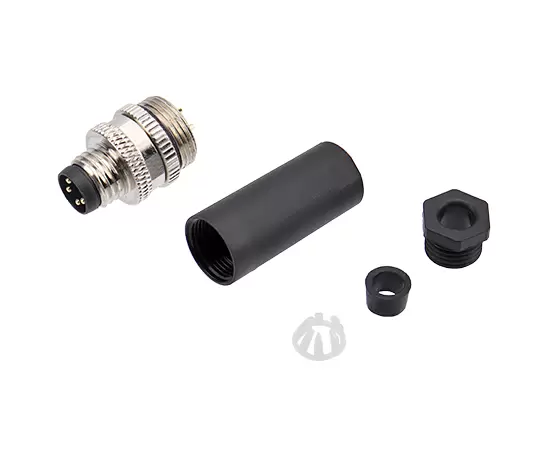 M8ストレートオスのプラスチック組み立てられたプラグ（はんだ）