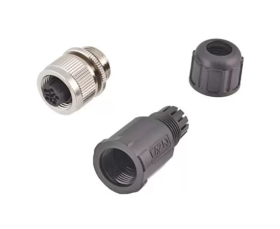 M12ストレートメスプラスチック組み立てプラグ（はんだ）