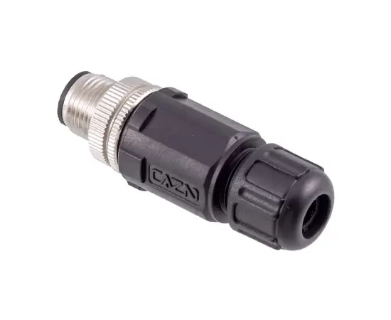 M12ストレートオスのプラスチック組み立てプラグ（はんだ）