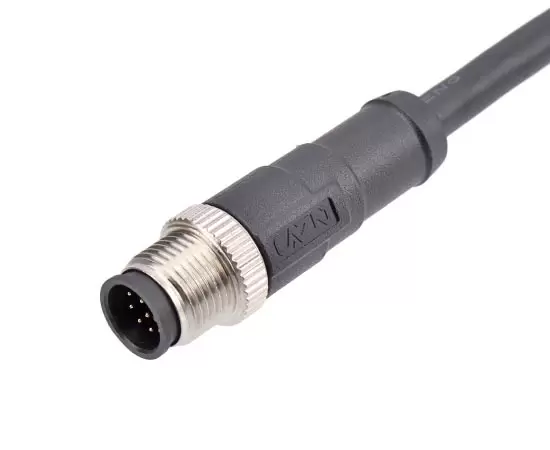 M12ストレートオスオーバーモールドプラグ