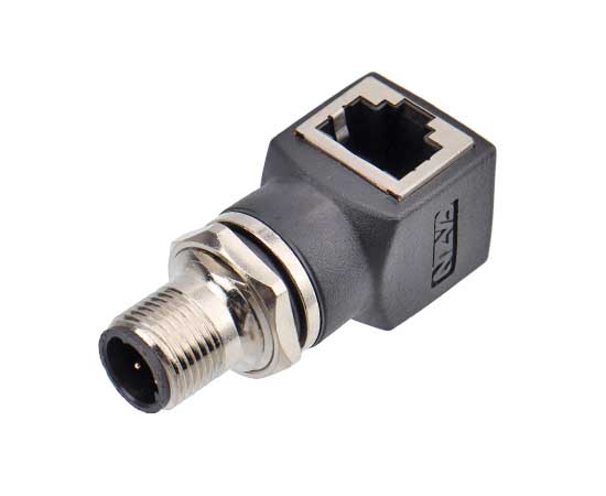 M12角度のある男性からRJ45アダプター