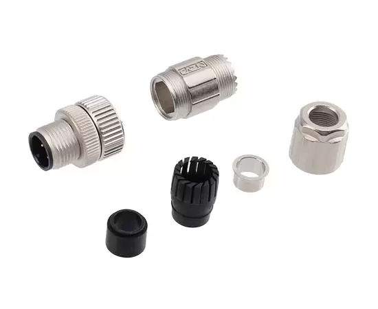 M12ストレートオスメタルアセンブルプラグ（はんだ）