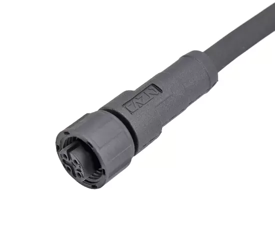 M12ストレートメスオーバーモールドプラグ（プラスチックスタイル）