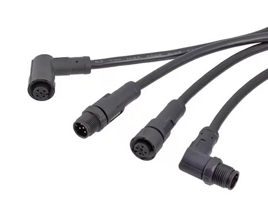 M12ストレートメスオーバーモールドプラグ（プラスチックスタイル）