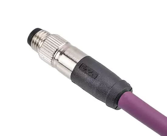 M8ストレートオスオーバーモールドプラグ（減衰付き）