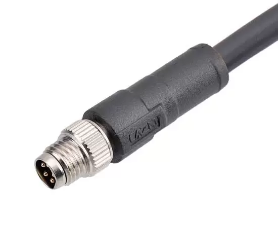 M8ストレートオスオーバーモールドプラグ（金属界面）