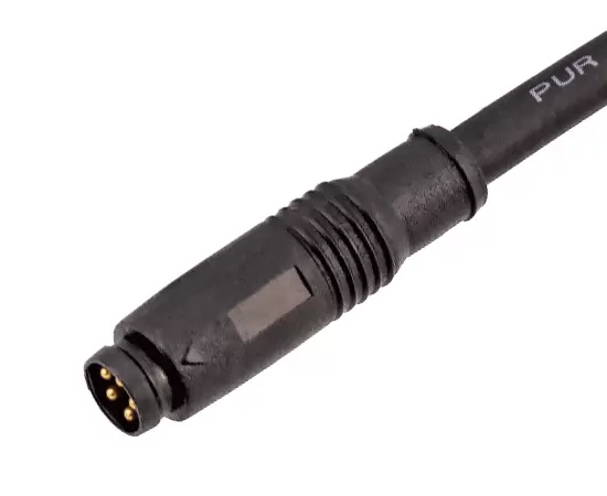 M8ストレートオスオーバーモールドプラグ（クイック挿入タイプ）