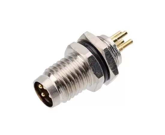 M8オスフロントマウントソケット（PCB、ネジM8*0.5、金属インターフェイス）