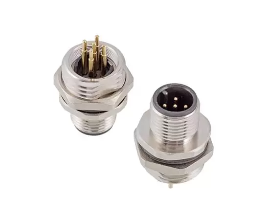 M12男性フロントマウントソケット（PCBネジM16*1.5/PG9）