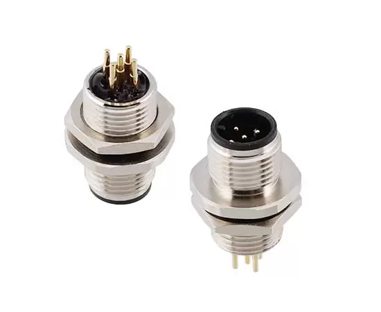 M12男性フロントマウントソケット（PCBネジM12*1）