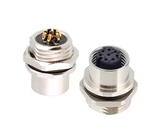 M12メスフロントマウントソケットはんだねじM16*1.5/PG9