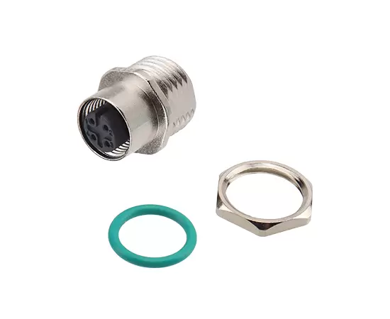 M12亜鉛合金シェルフロントマウントソケットはんだネジM16*1.5/PG9