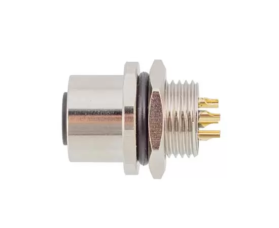 M12女性フロントマウントソケット（はんだ、ネジM12*1）