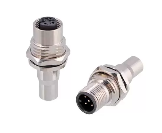 M12男性バックマウントソケットはんだねじM16*1.5/PG9シールド