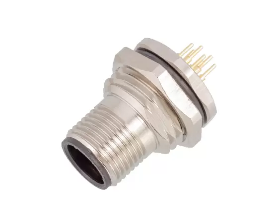 M12男性バックマウントソケット（PCB）