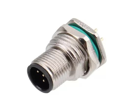 M12亜鉛合金シェルバックマウントソケットPCBネジM16*1.5/PG9