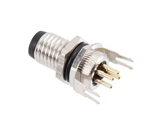 M8男性バックマウントソケット（PCB、ネジM8*1、接地タイプ）