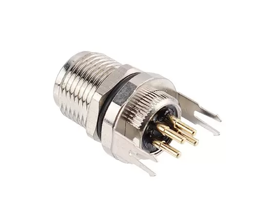 M8メスバックマウントソケット（PCB、ネジM10*0.75、接地タイプ）