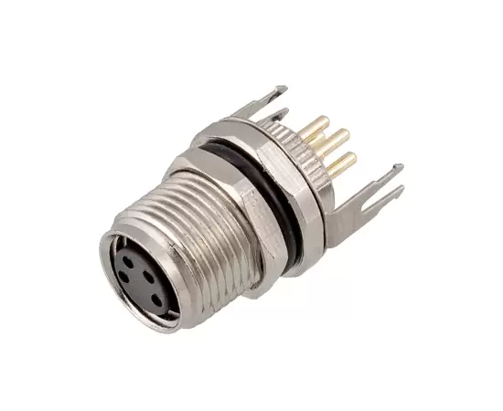 M8メスバックマウントソケット（PCB、ネジM10*0.75、接地タイプ）