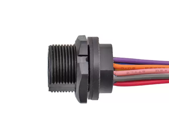 ワイヤー付きタイプCメスバックマウントレセプタクル（スレッド）