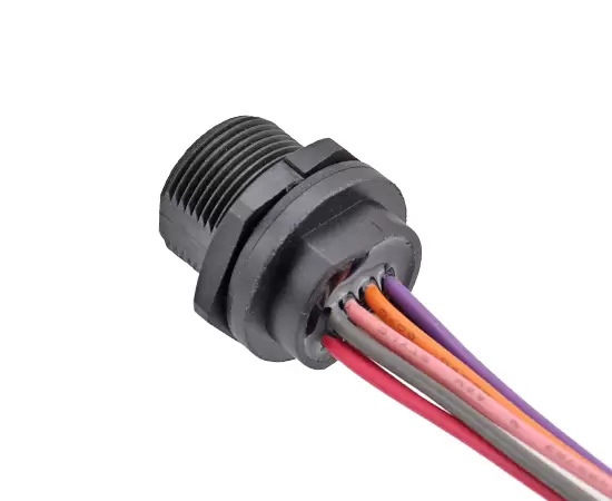 ワイヤー付きタイプCメスバックマウントレセプタクル（スレッド）