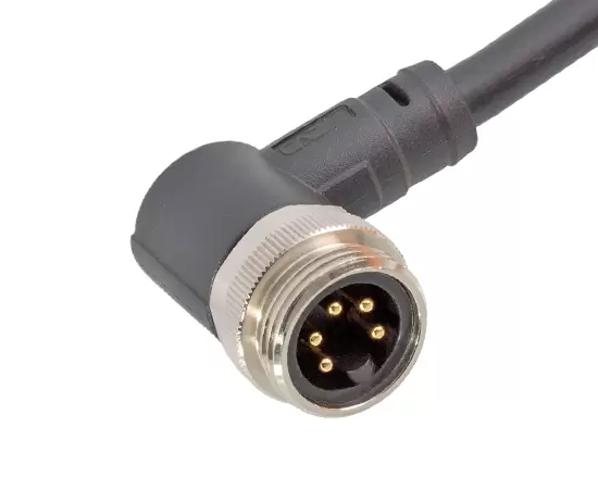 7/8角度のあるオスのオーバーモールドプラグ