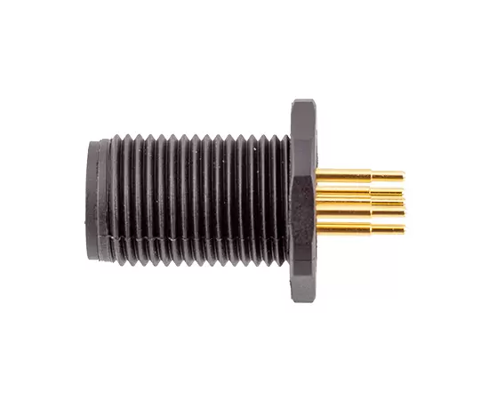 M12男性バックマウントソケット（PCB、ネジM12*1、プラスチックタイプ）