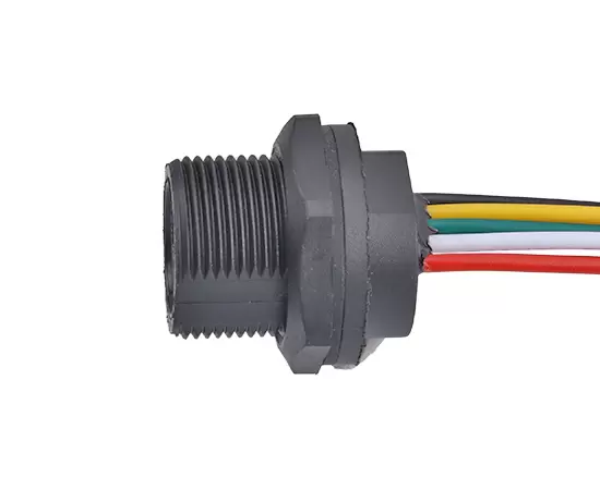 ワイヤー付きマイクロUSBメスバックマウントレセプタクル（ねじ）