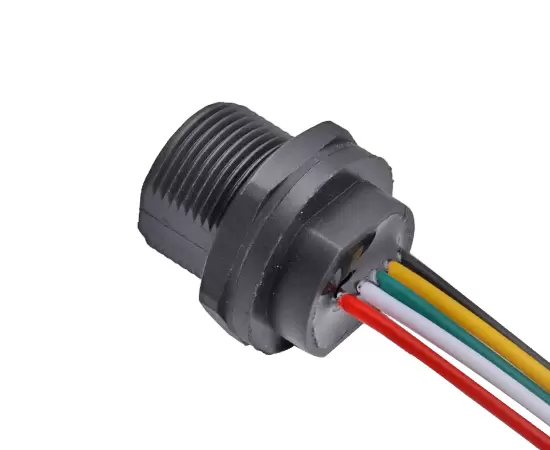 ワイヤー付きマイクロUSBメスバックマウントレセプタクル（ねじ）