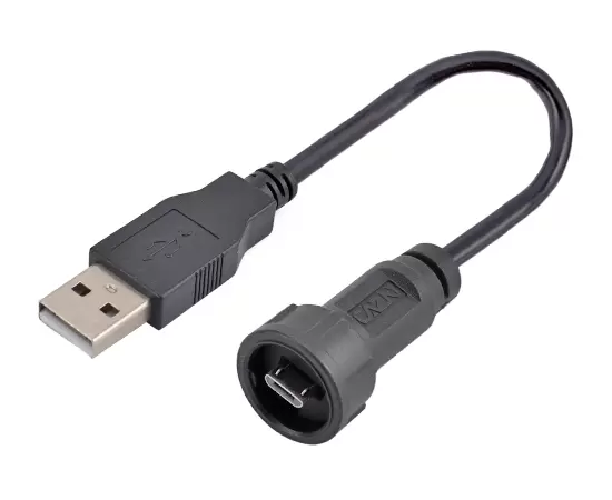 マイクロUSB男性からUSB 2.0オスのオスのオーバーモールドケーブル（銃剣）