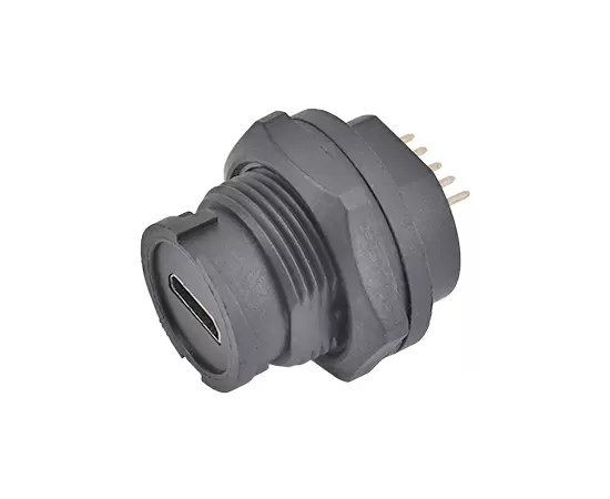 マイクロUSBメスバックマウントPCBレセプタクル（銃剣）