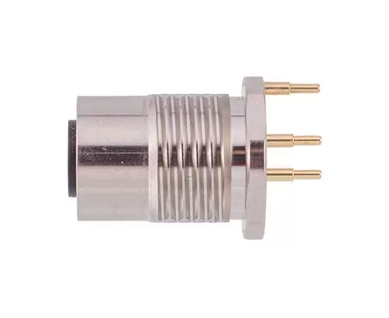 M12メスバックマウントソケット（PCB、接地タイプ）