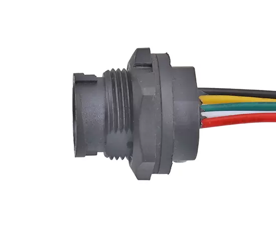 ワイヤー付きマイクロUSBメスバックマウントレセプタクル（銃剣）