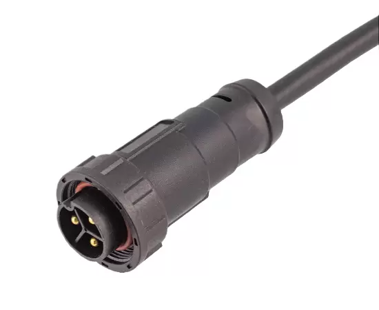 E13男性オーバーモールドストレートプラグケーブル（ねじれ）