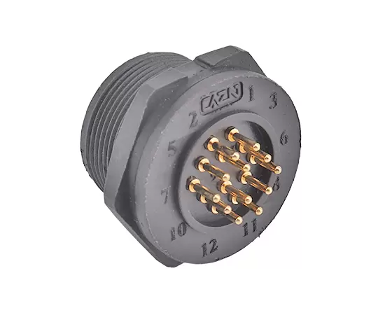 E13 PCBバックマウント男性レセプタクル（ねじれ）