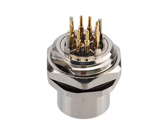 M12女性フロントマウントソケット（データ型、PCB、ネジM16*1.5）