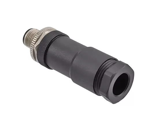 M12ストレートオスのプラスチックアセンブルプラグ（パワータイプ、ネジ）