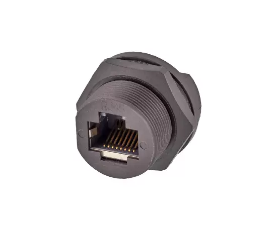 RJ45メスバックマウントPCBレセプタクル（ねじれ）