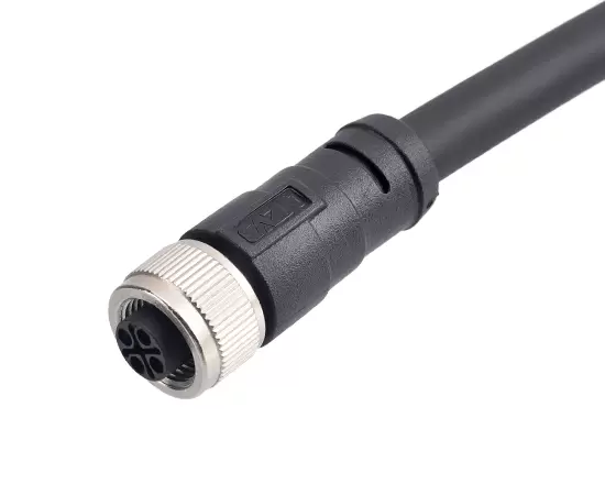 M12ストレートメスプラスチックプラグ（パワータイプ）