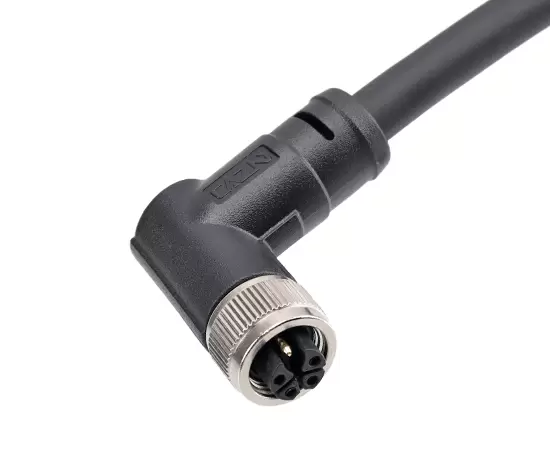 M12角度の雌プラスチックプラグ（パワータイプ）