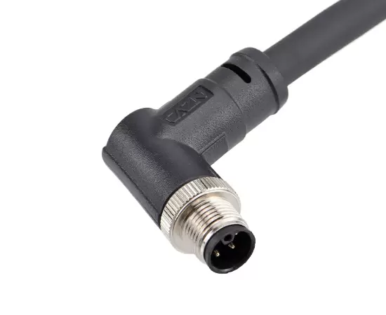 M12角度のあるオスのプラスチックプラグ（パワータイプ）