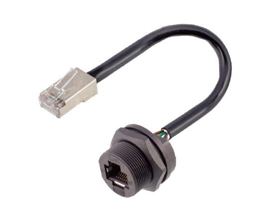 RJ45女性バックマウントレセプタクルとワイヤー接着（ねじ）