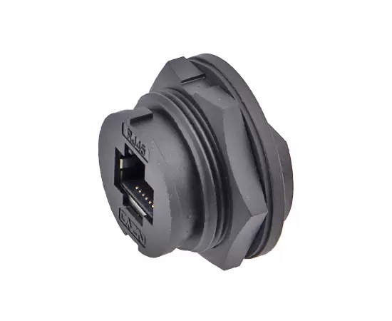 E16 ERJ45メスバックマウントPCBレセプタクル（銃剣）