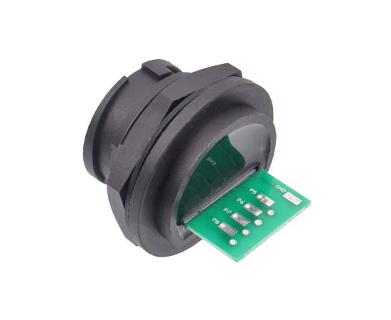 E16 RJ45メスバックマウントレセプタクル（銃剣）（外部溶接プレート）