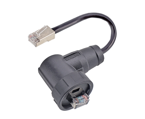 RJ45直角男性オーバーモールドプラグ（銃剣）