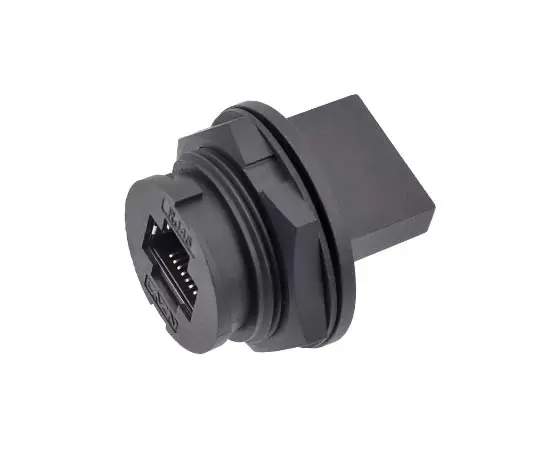 E16 RJ45メスボードリアシングルイーサネットポートソケット（尾にカードスロットがある）（バヨネット）