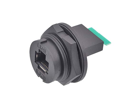 E16 RJ45メスボードリアシングルイーサネットポートテールプレートソケット付きターミナル（銃剣）
