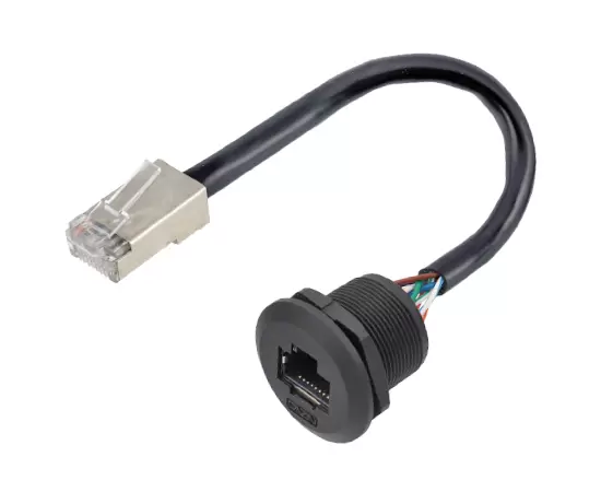 EP-RJ45パネルフロントインストール女性ソケット/オスのストレートプラグワイヤー接着剤充填（スレッド）